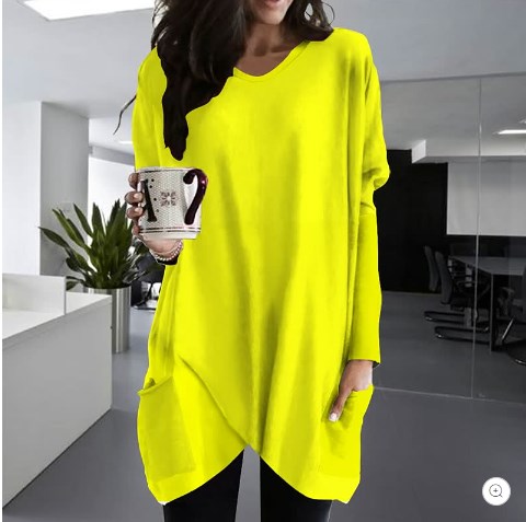 Comfortable Solid Color Loose Casual Long Sleeve T-Shirt-22