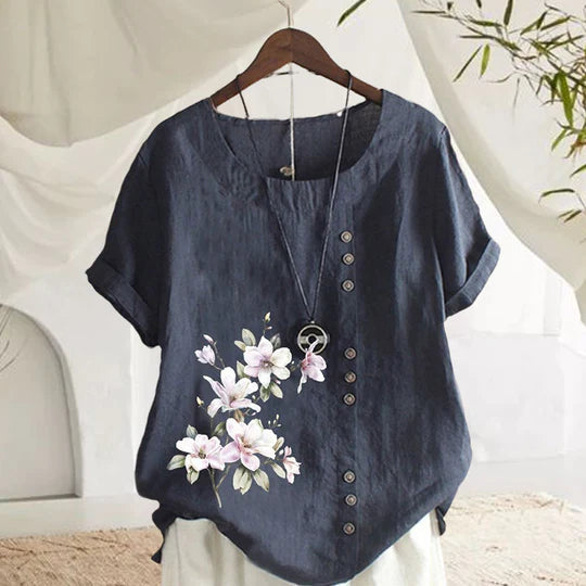 Floral Cotton Linen Shirt-8