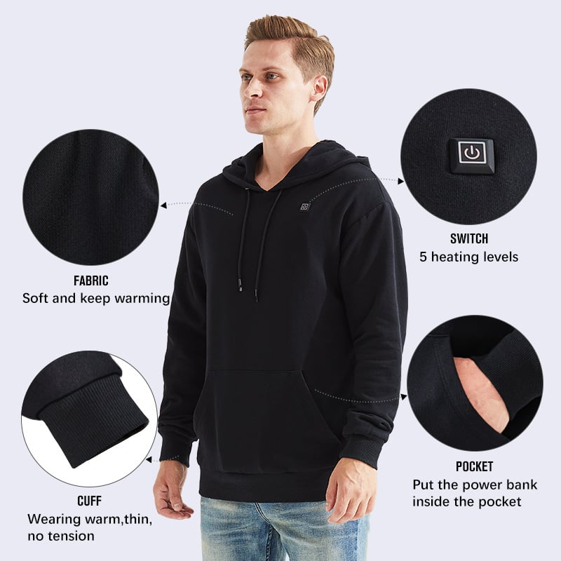 Regalo ideal-Sudadera con capucha climatizada USB