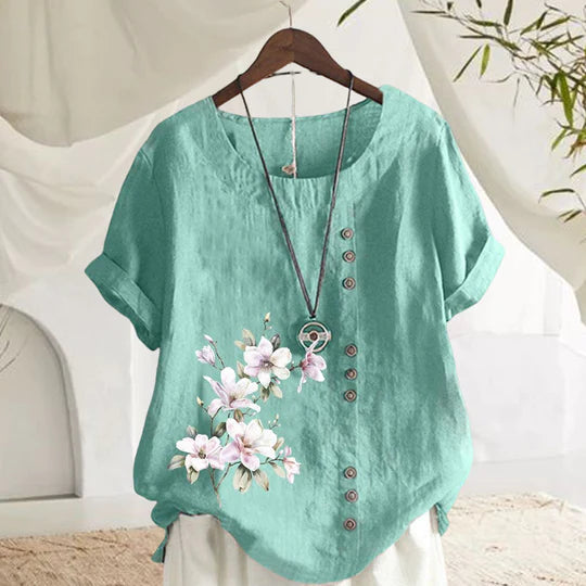 Floral Cotton Linen Shirt-9