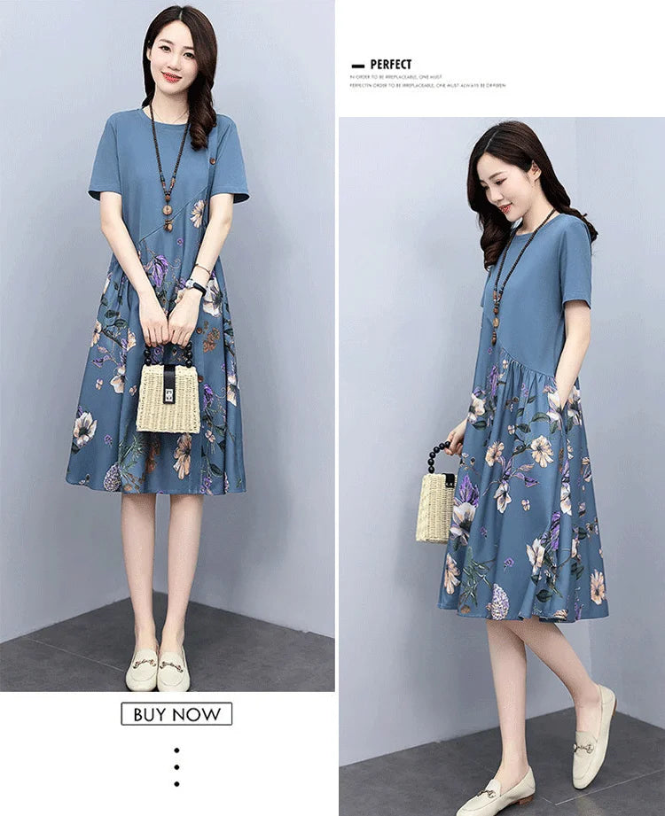 High-end Cotton and Linen Dress-7