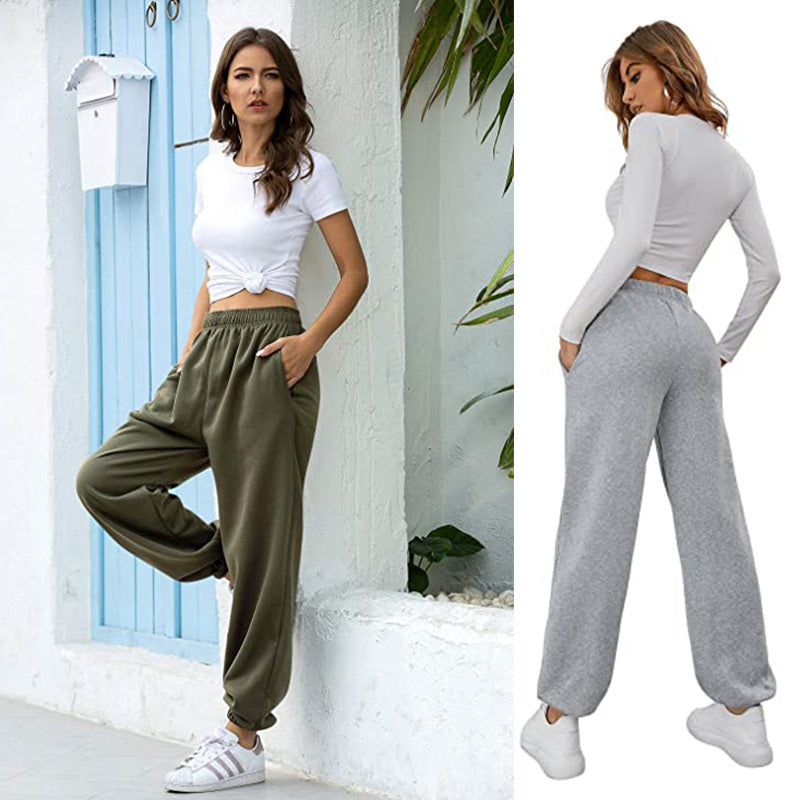 Women's High Waist Wide Leg Jogger Pants