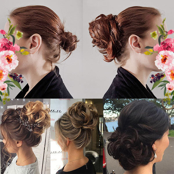 Clip de peine de Chignon rizado