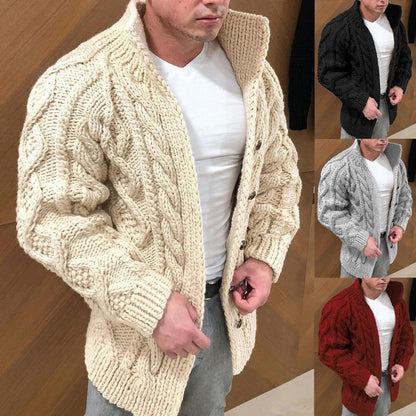 🔥Christmas promotion 50% Off🔥Men's Stand Collar Casual Knit Cardigan