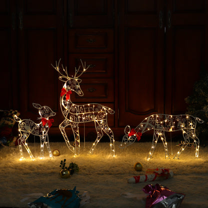 Luz blanca de la Navidad del reno del brillo