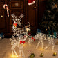 Luz de Natal de renas brancas brilhantes