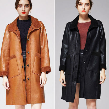 2023 nouvelle vente chaude 50% offManteau Femme en Cuir et Fourrure