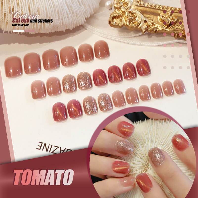 Mysterious Cat Eye Nail Patch with Jelly Gum(24PCS)-1