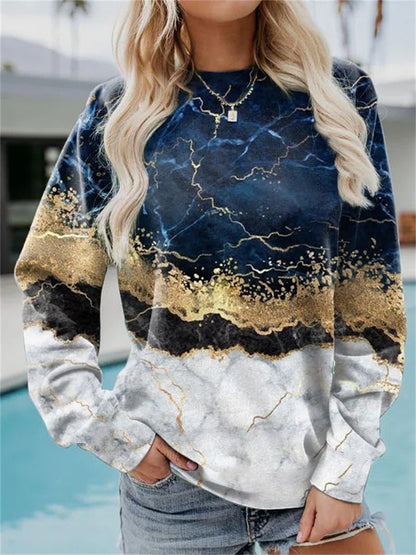 Inverno Novas Mulheres Loose Print Oversize Sweatshirts