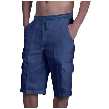 Men's Casual Linen Shorts-4