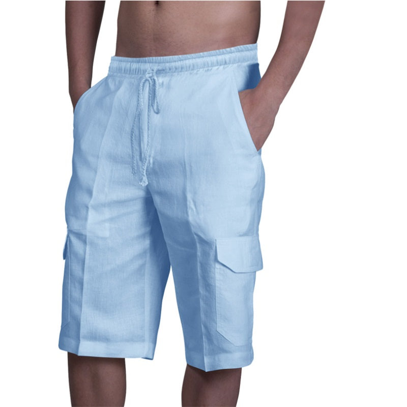 Men's Casual Linen Shorts-2