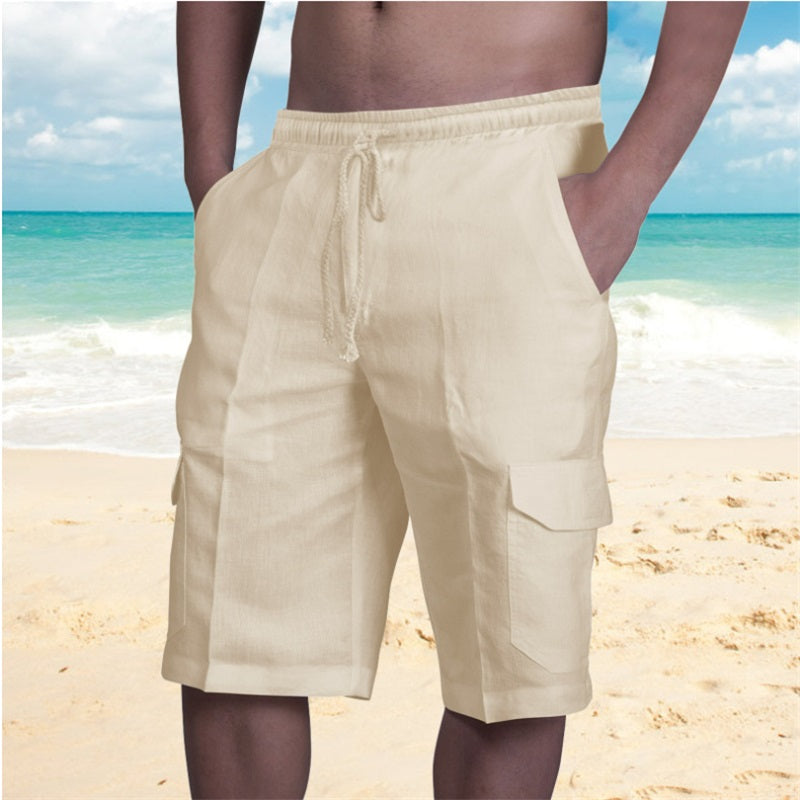 Men's Casual Linen Shorts-1