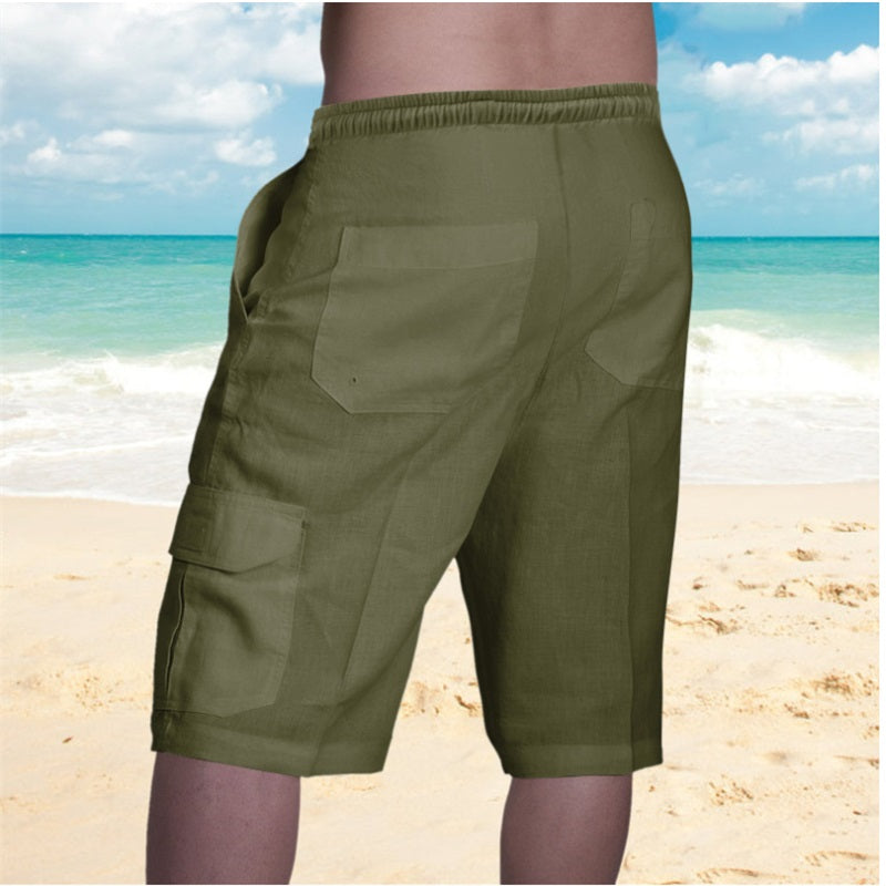 Men's Casual Linen Shorts-5