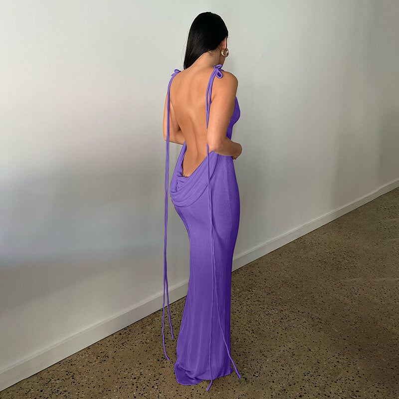 Viime päivän myynti 49%Tyyney Backless Maxi Dress(Osta 2 ilmainen toimitus)