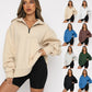 Kvinders Halv Zip Pullover Lang ærme Sweatshirts