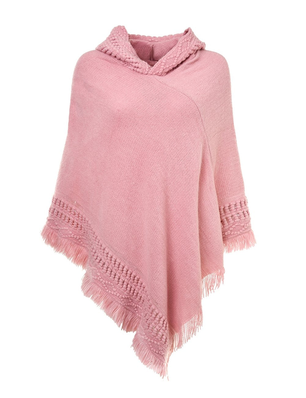 Køb 2 gratis fragtLadies' Hooded Cape med Fringed Hem Crochet Poncho Strikkemønster