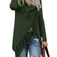 Damen-Pullover mit Quastensaum, lange Strickjacke, Strickpullover, Poncho-Mantel