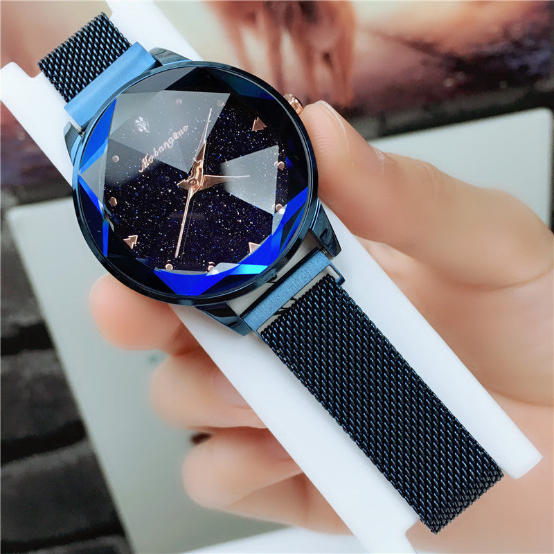 Star-studded watch Trendy women's watch with magnetic bracelet