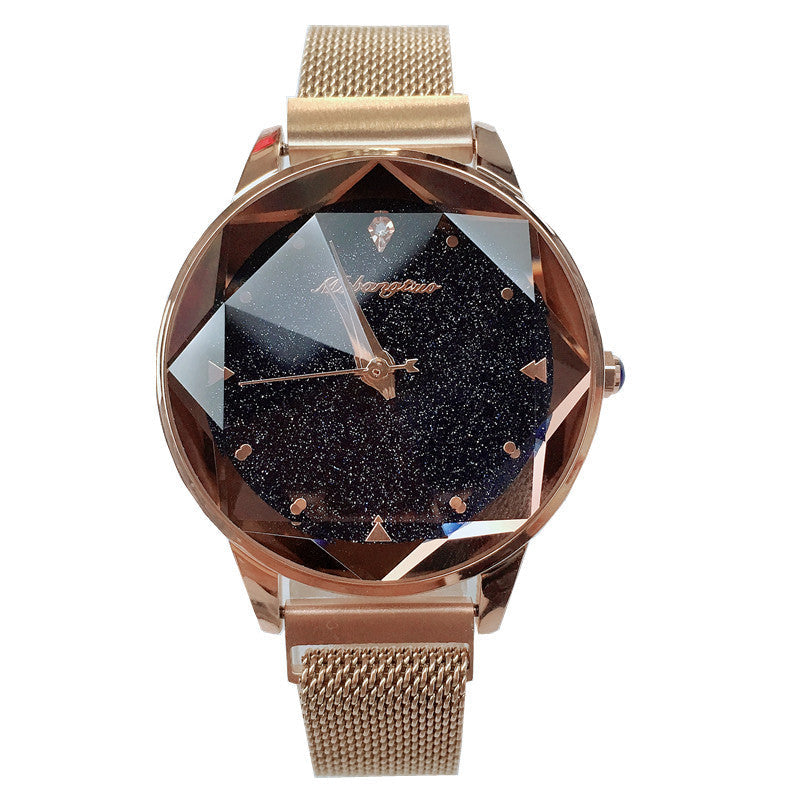 Star-studded watch Trendy women's watch with magnetic bracelet