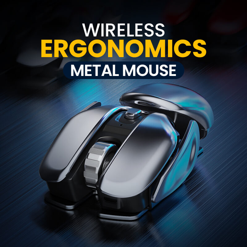 🔥2023 New Hot Sale 50% Off🔥Wireless Ergonomics Metal Mouse