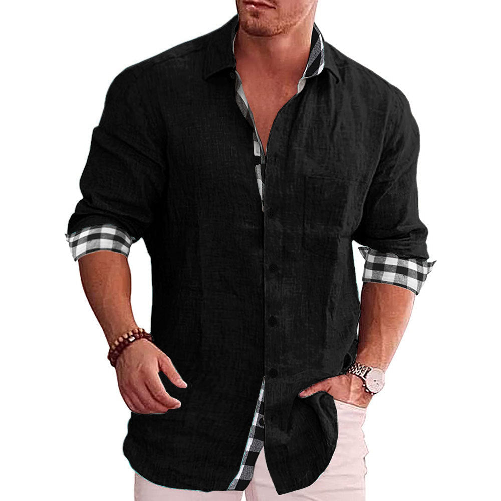 2022 Summer Gentleman Paneled Casual Buttons Pocket Blouse-1