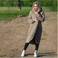 Thick and warm cardigan with hood for women in winter-6
