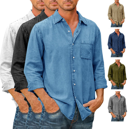 Son gün satışı % 49Erkek kot gömlek 【long sleeve】