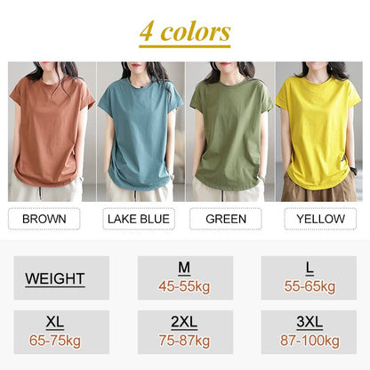 Women’s Casual Temperament Slim Short-sleeved Loose T-shirt-4