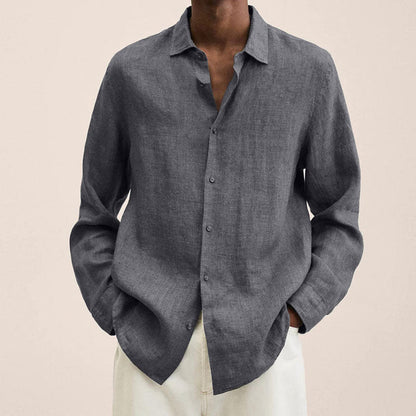 2022 Men's Linen Long Sleeve Shirt-8