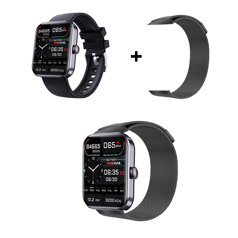 Achetez Sangle en Cuir T80 1,39 Pouce de Glycémie Non Invasive Test de  Glycémie Smart Watch Health Monitoring Bluetooth Appelant le Bracelet  Intelligent - Noir de Chine