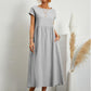 🔥Venda do último dia 49%🔥Spring Fashion Solid Color Cotton Linen Pocket Dress(Compre 2 fretes grátis)