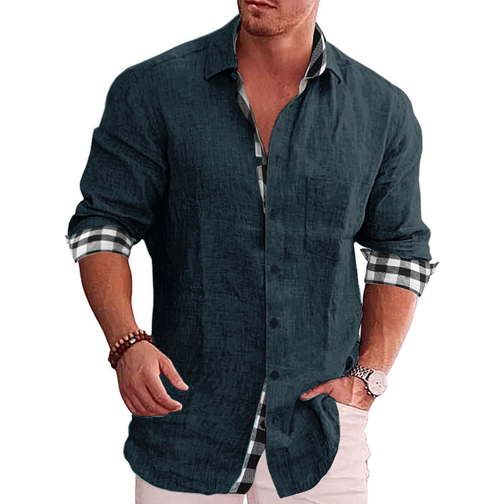 2022 Summer Gentleman Paneled Casual Buttons Pocket Blouse-3