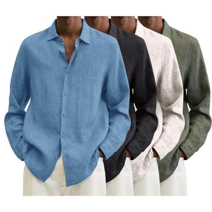2022 Men's Linen Long Sleeve Shirt-11