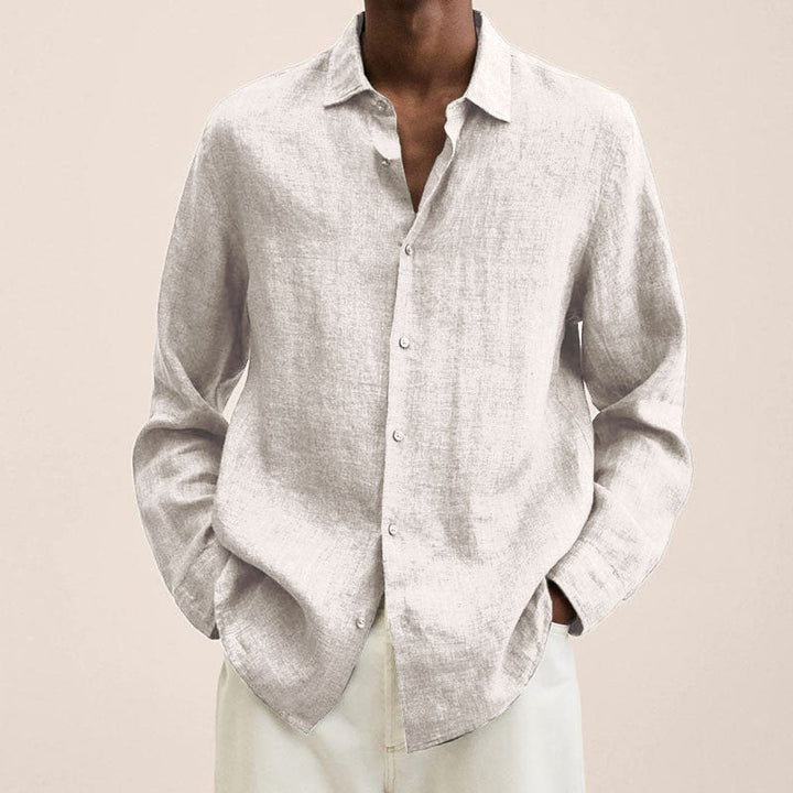 2022 Men's Linen Long Sleeve Shirt-9