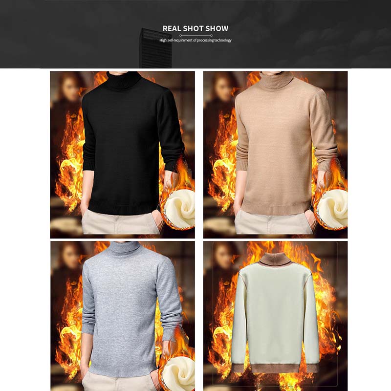 Winter 2022 Hot Deals 50% RabattHerren Slim Fit Roll kragen Fleece Pullover