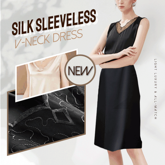 New Silk Sleeveless V-neck Dress