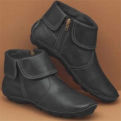 🔥2023 Winter Hot Sale🔥Women Casual Plain All Season Zipper Round Toe Plus Size Rubber Non-Slip Classic Boots