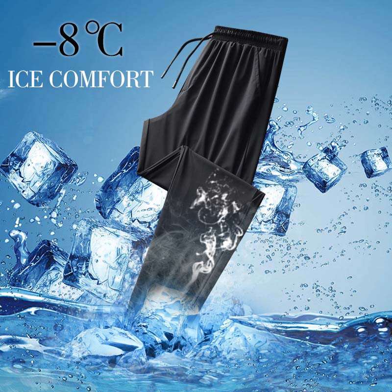 Breathable Ice Silk Drape Casual Pants-1