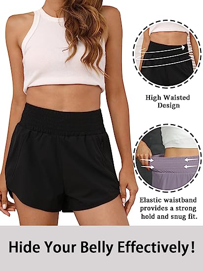 Sport-Shorts für Damen mit hoher Taille