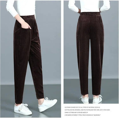 🔥Koop 2 gratis verzending🔥Dames Warme Corduroy High Waist Broek