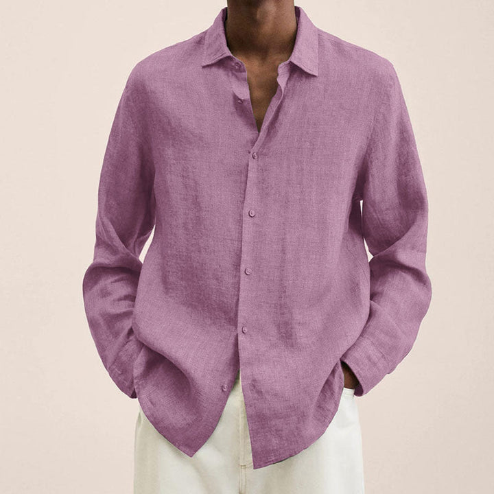 2022 Men's Linen Long Sleeve Shirt-10