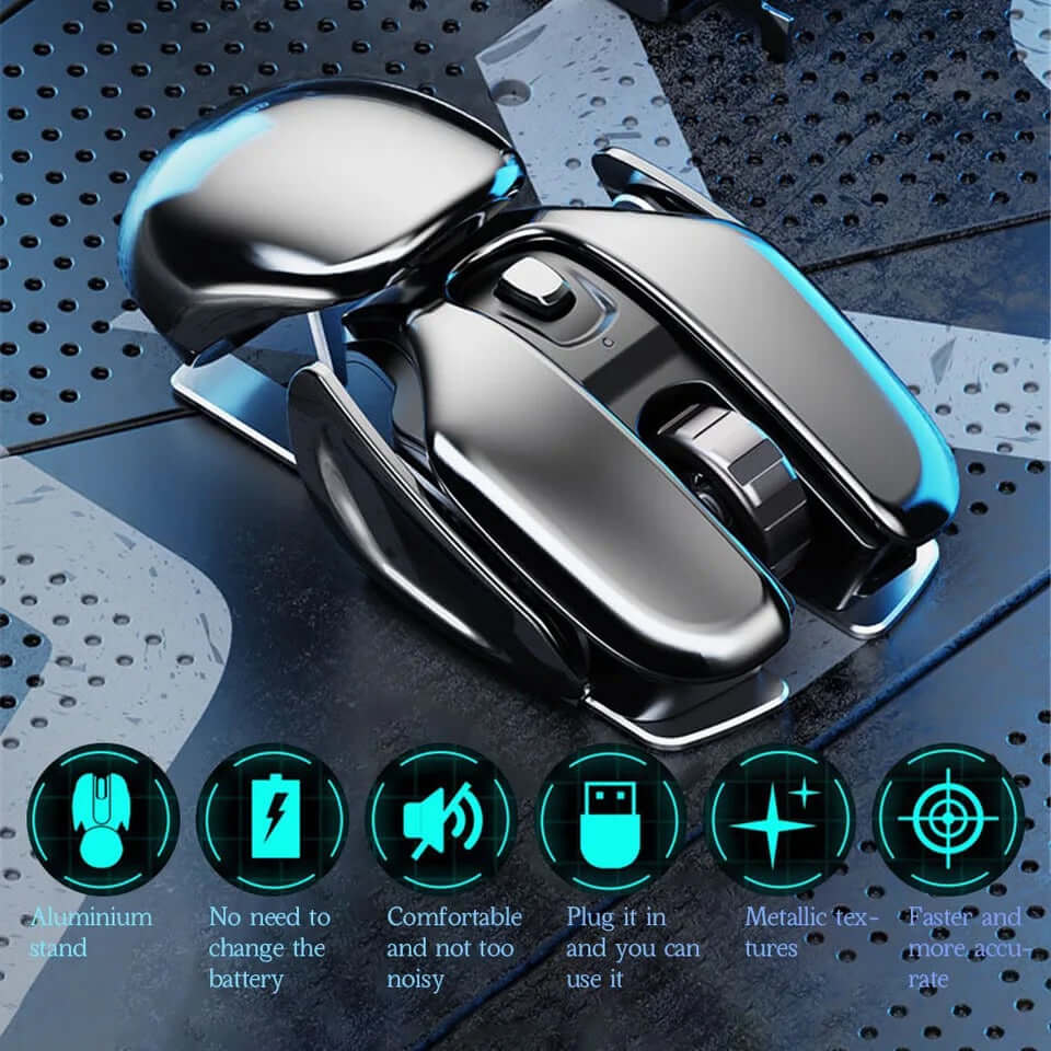 🔥2023 New Hot Sale 50% Off🔥Wireless Ergonomics Metal Mouse