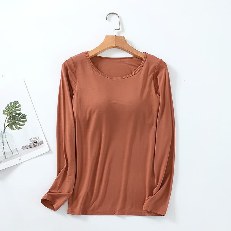Women's Long Sleeve T-Shirt With Chest Pad-17