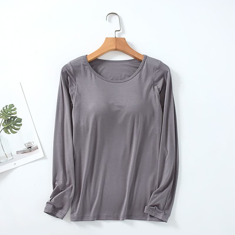 Women's Long Sleeve T-Shirt With Chest Pad-19