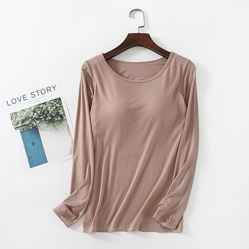 Women's Long Sleeve T-Shirt With Chest Pad-4