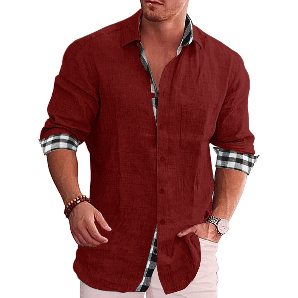 2022 Summer Gentleman Paneled Casual Buttons Pocket Blouse-7