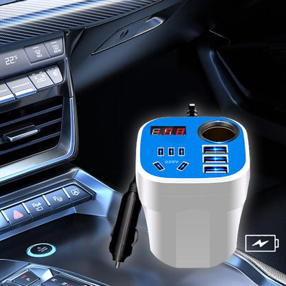 Car Mounted Cup Type Inverter Converter QC Charger ✨(Big Sale 60% & Buy 2 Get Free Shipping )