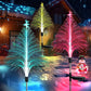Agu Regalo de Navidad】 7 colores que cambian las luces solares de los árboles de navidad