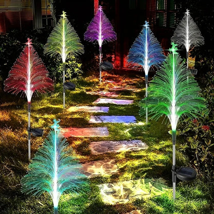 Agu Regalo de Navidad】 7 colores que cambian las luces solares de los árboles de navidad