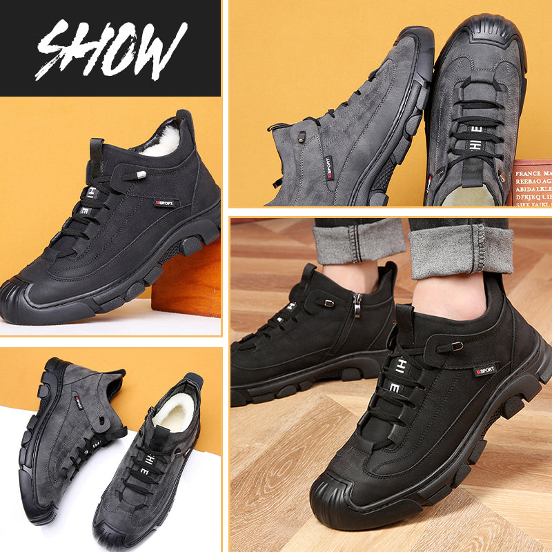 [Winter Geschenk] Herren Kunstwolle Futter Leder Sneaker